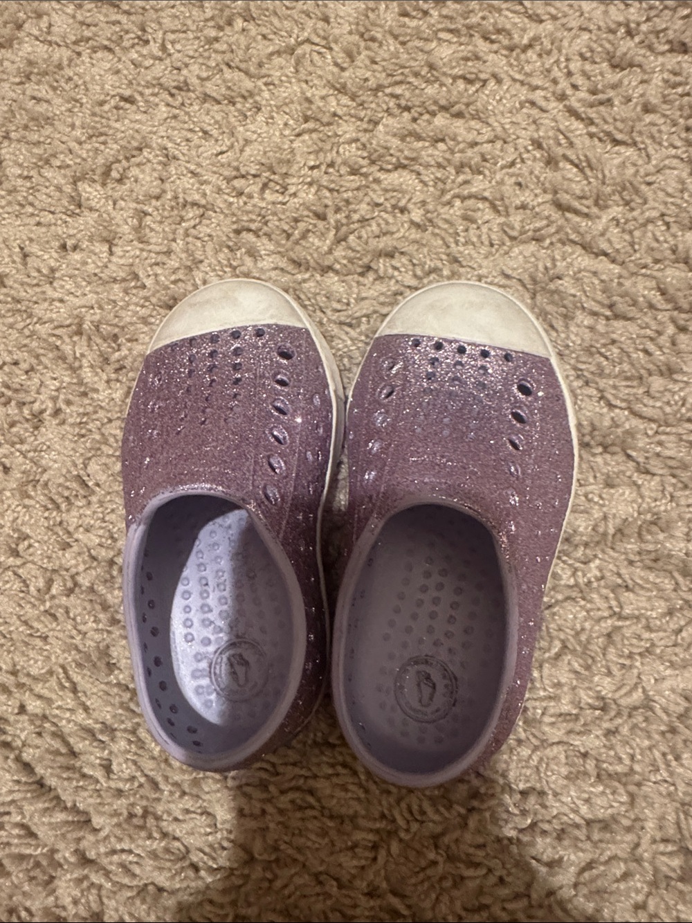 Native Shoes Kids Glitter Slip-On in Lavender